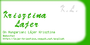 krisztina lajer business card