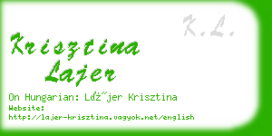 krisztina lajer business card